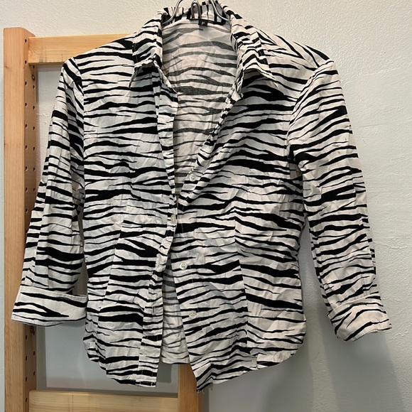 ABS Allen Schwartz zebra button down shirt - Picture 1 of 4